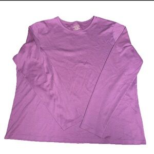 LL Bean 100% Supima Cotton Knit Tee Long Sleeve Purple Size XL Regular Casual